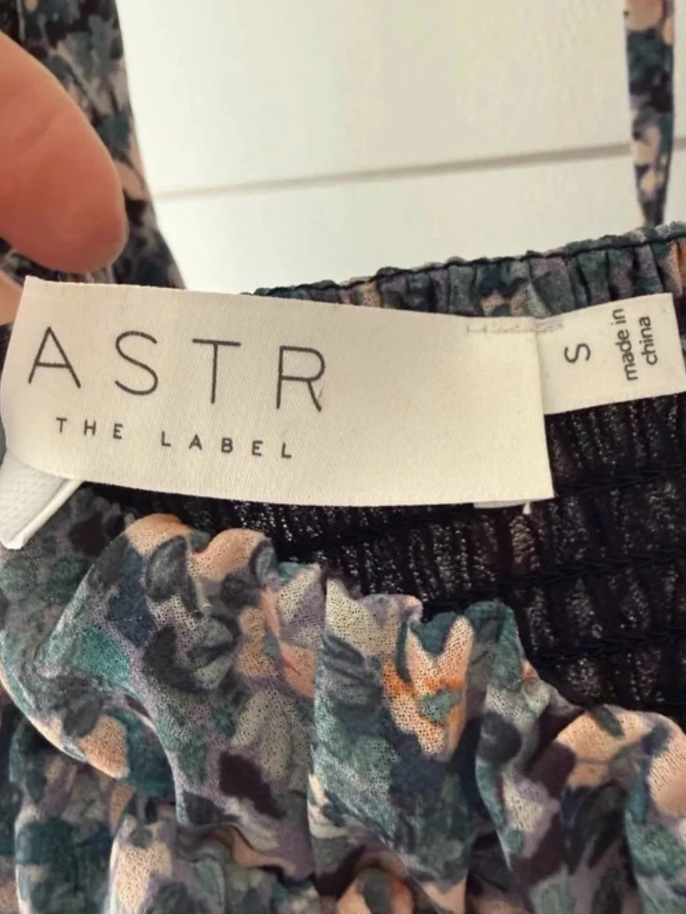 ASTR The Label Floral Corset Top Small Puff Sleeve Peplum Cottagecore
